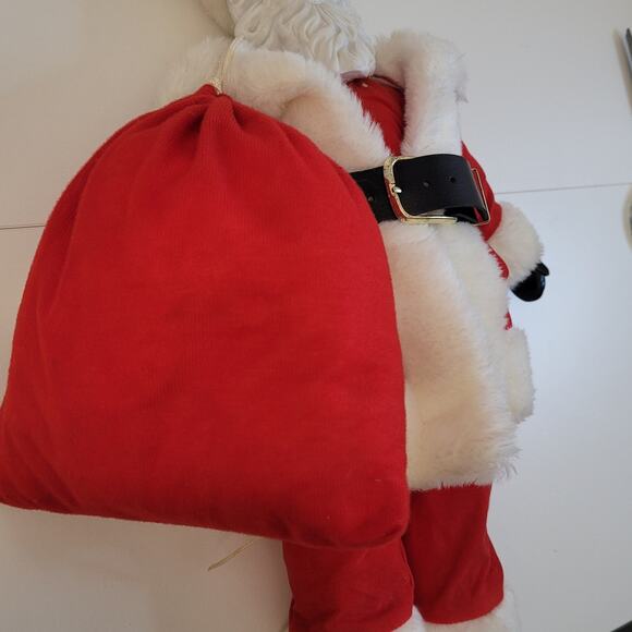 Vintage Porcelain Traditional Santa Claus Figure 16" Boots Toy Sack Holiday - Picture 13 of 14